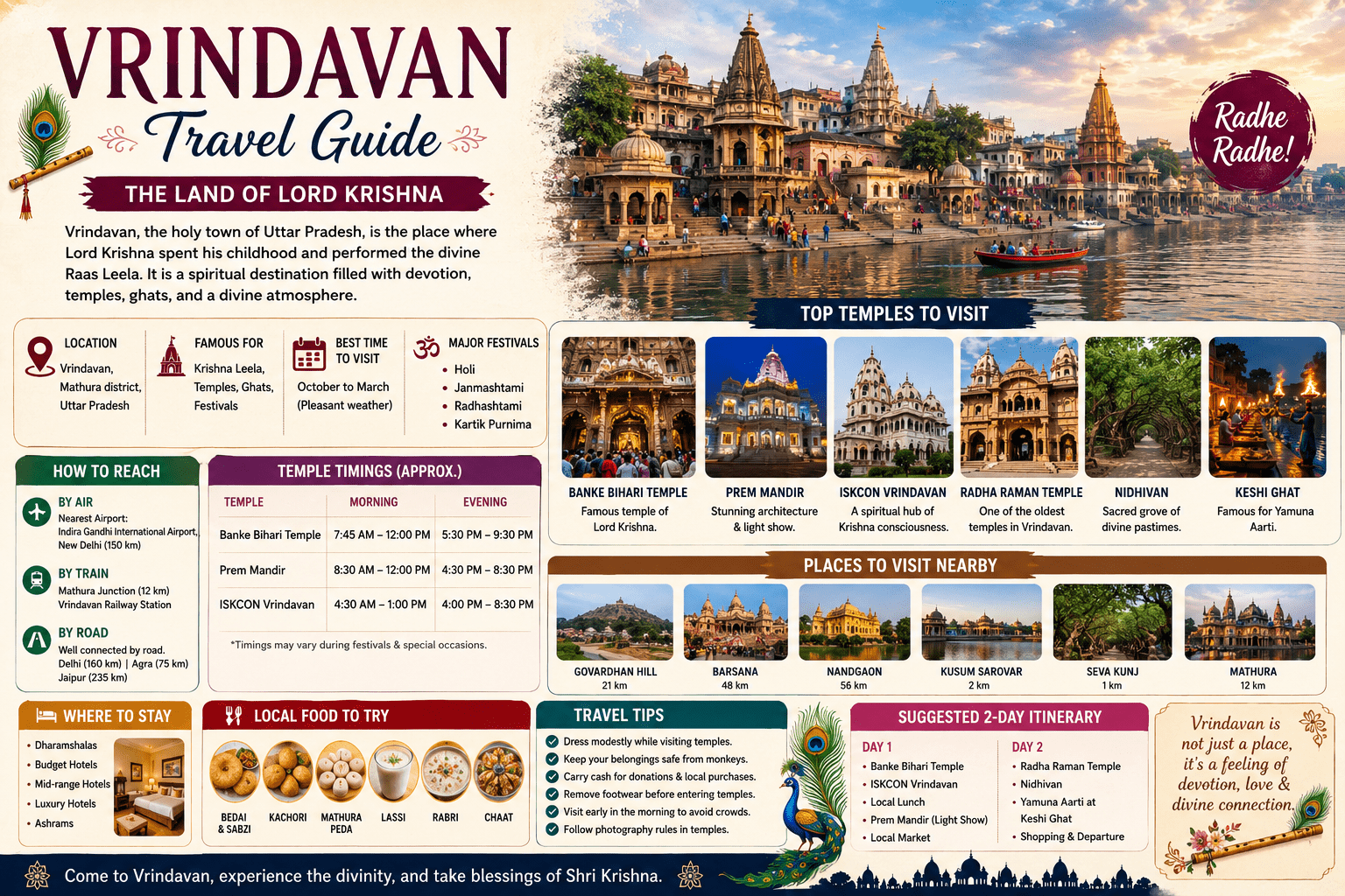 Vrindavan Travel Guide 2026: Complete Darshan, Temples, Best Time to Visit & Travel Tips